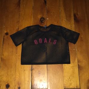 “Goals” mesh short sleeve t-shirt